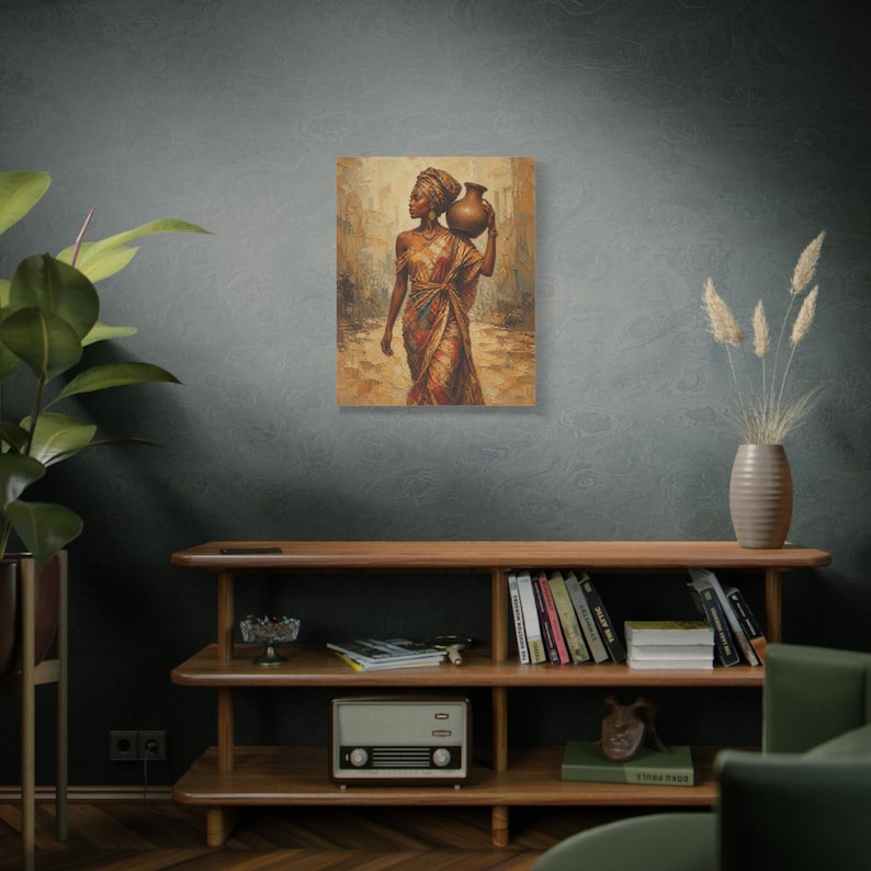 African Woman with Water Jug Matte Canvas image 15