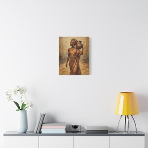 African Woman with Water Jug Matte Canvas image 8