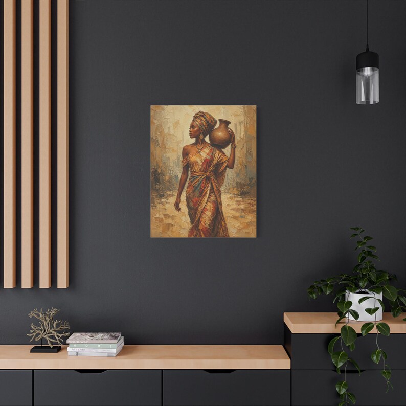 African Woman with Water Jug Matte Canvas image 14