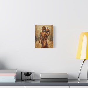 African Woman with Water Jug Matte Canvas image 3