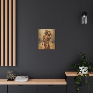 African Woman with Water Jug Matte Canvas image 9