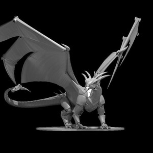 Dragon mécanique | Miniature Original Construct de taille moyenne | Résine à l'échelle 28 mm | Grimstone Forge