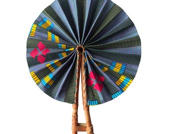 Abanico africano - Hecho a mano, abanico de verano, accesorio bohemio, festival, idea de regalo