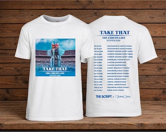 Take That The Circus Live Tour 2026 T Shirt, UK Stadium Tour Dates Front Back Double Sided Print Shirt, Summer Concert Tee Top