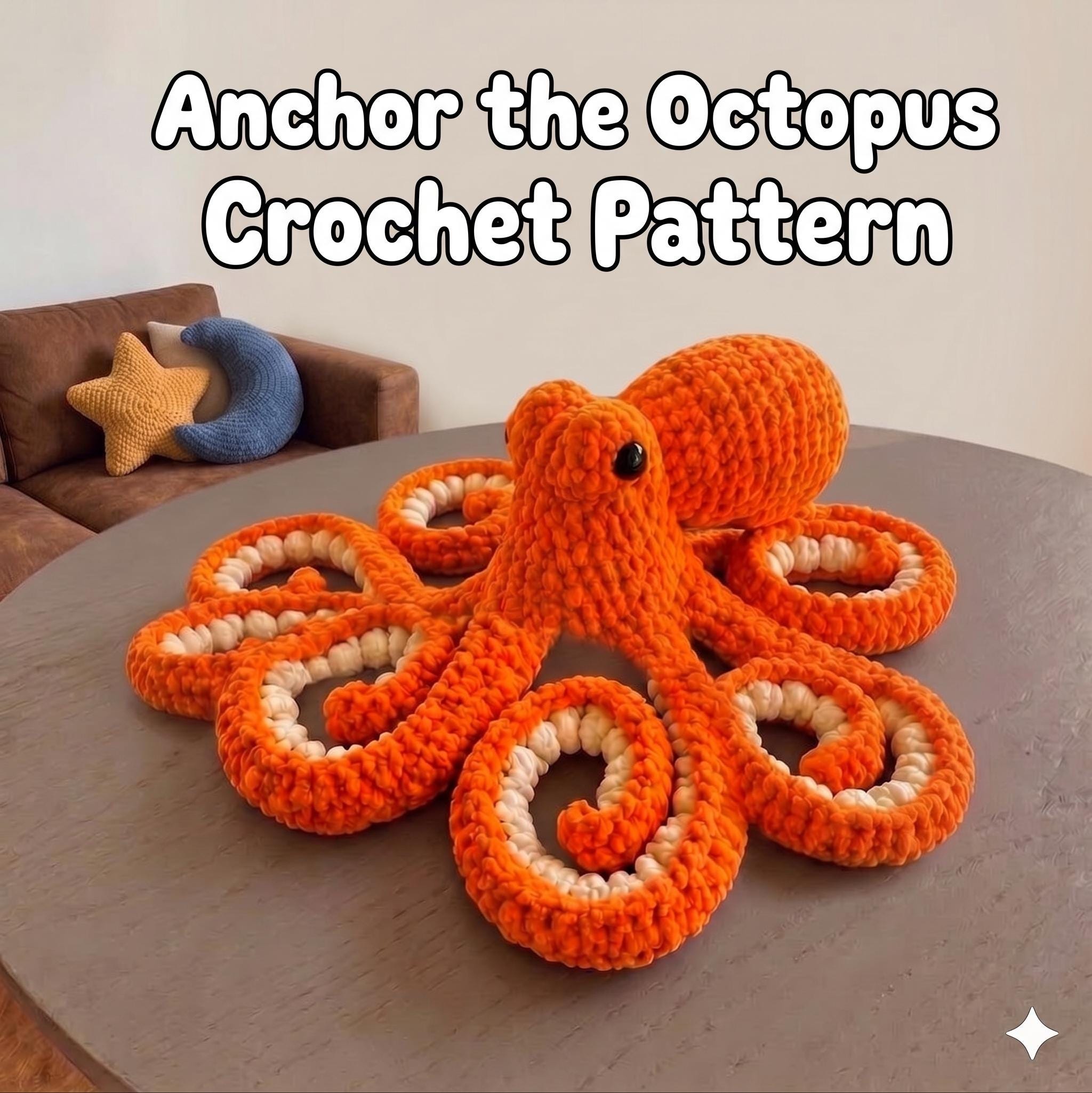 30 Octopus Crochet Patterns for Amigurumi, Plushies, Keychains, and Statement Makes 29 Anchor the Octopus Statement Plush