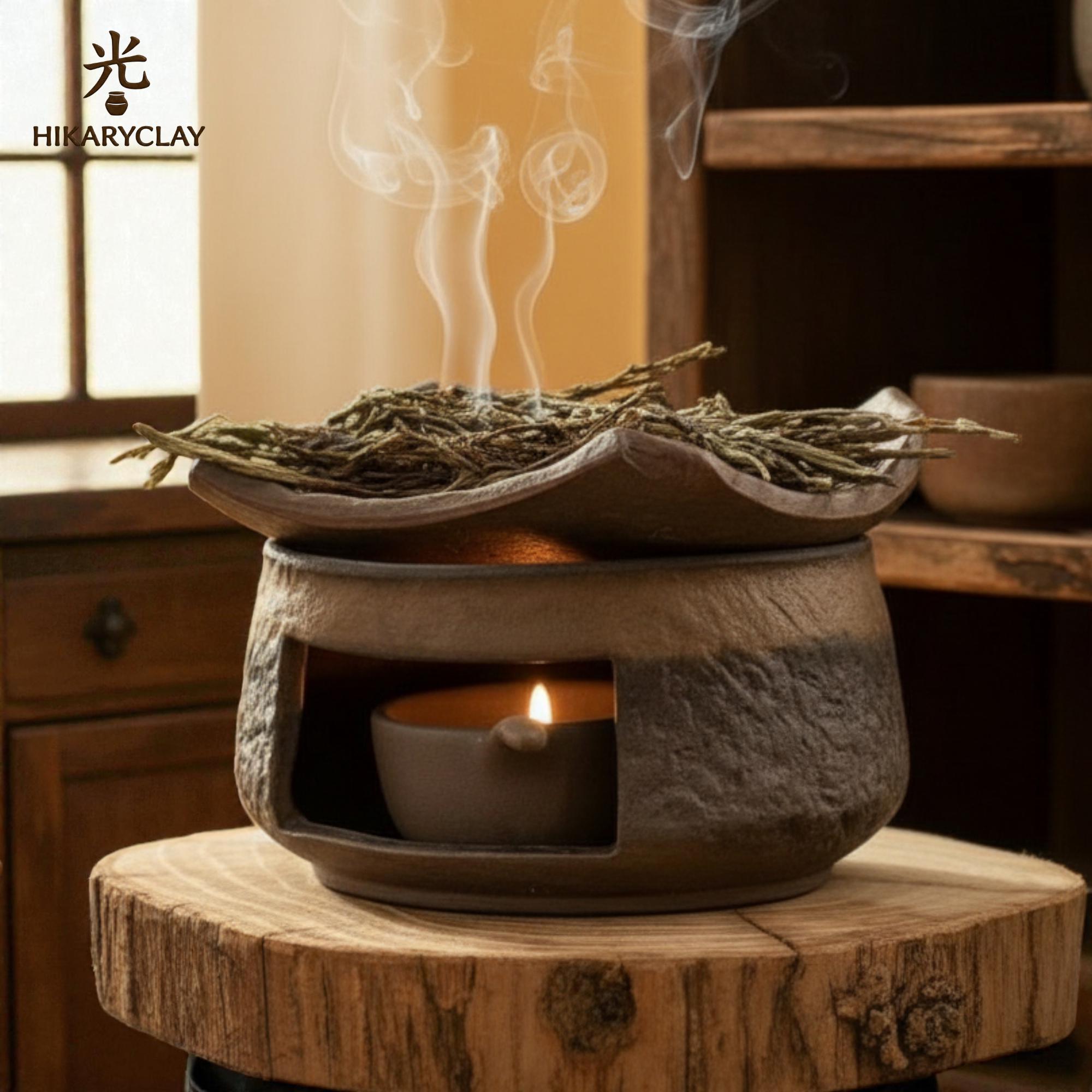 Handcrafted Ceramic Diffuser for Tea Leaves, Herbs, and Oils, Brown ...