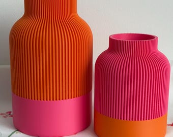 Japandi Vase 3D Druck | Moderne Deko Vase im Colorblock-Design | Minimalistische Wohnaccessoires |Vase zweifarbig | Recycling PLA