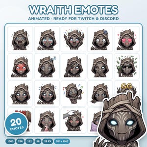 20 Animierte Der Geist Emotes Pack für Streaming-Plattformen Twitch Discord YouTube Transparente PNG GIF
