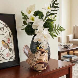 Figura de pájaro para decoración del hogar, elegante estatua de animal de estilo Art Nouveau.