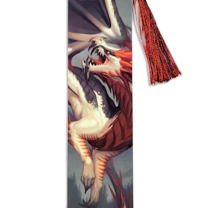 Bearded Vultgon Bookmark - Draco Avis dragon fantasy bookmark with tassel
