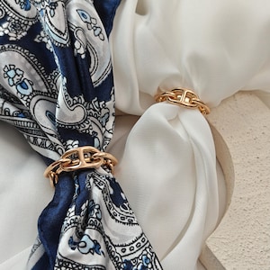 Ankerketting sjaalclip voor zijden sjaals, goud, zilver en roségoud, moderne schuifsluiting, cadeau voor bruidsmeisjes, afstudeercadeau
