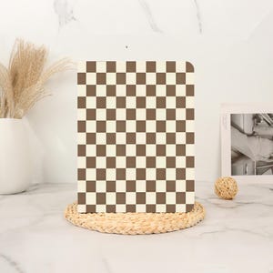 Brown Grid iPad Case for iPad Air 7/6/5 13"11"10.9",iPad Pro 13"11",iPad Mini 6/7 8.3",iPad Case With Auto Wake/Sleep,Personalized Gift