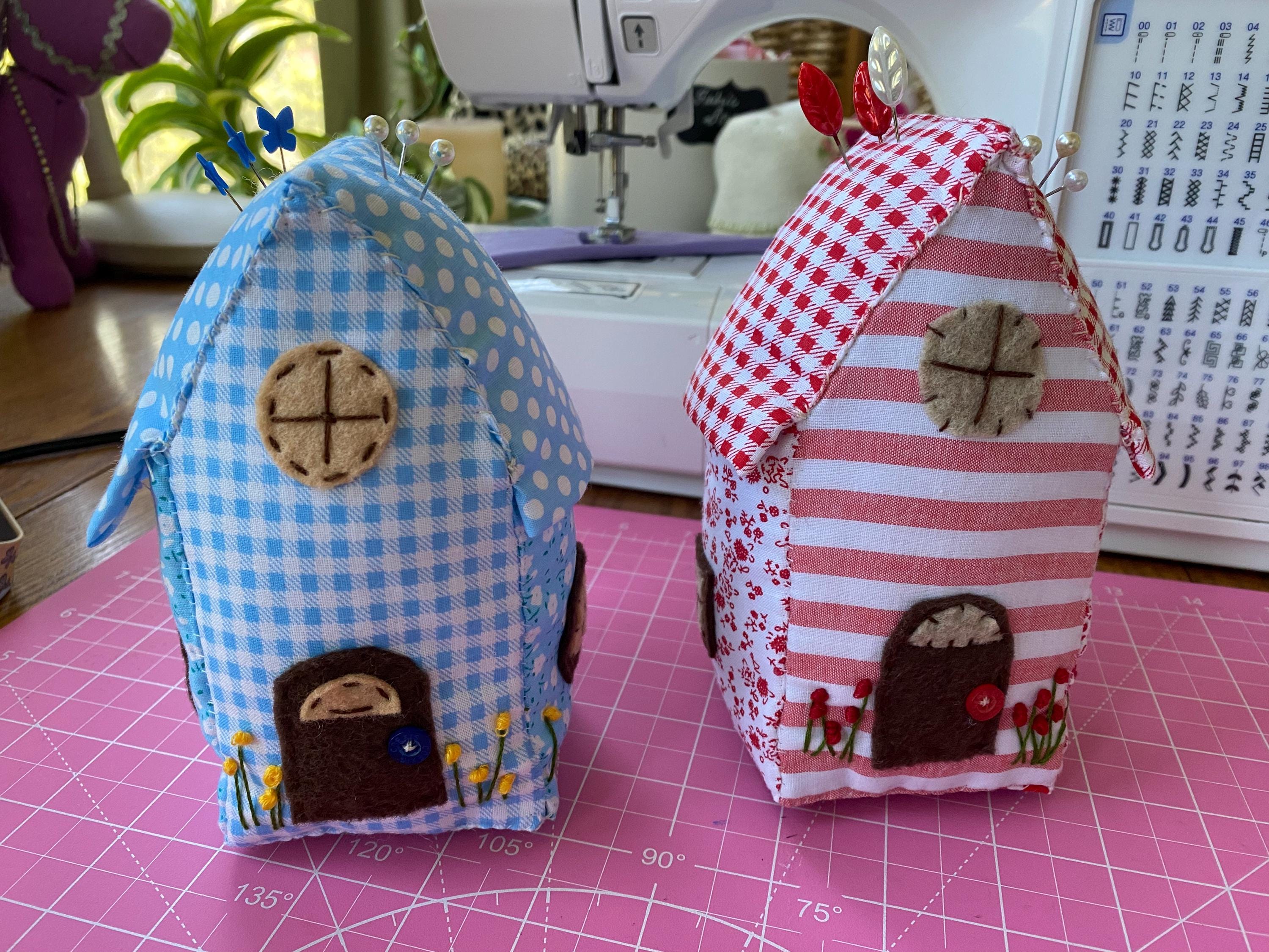 Pin Cushion Cottage Sewing Pins Hand Stitched One of a Kind Handmade with Love