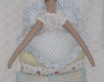 The Princess and the Pea * SALE Fairy Tale Princess Tilda Doll and Wall Hanging Bed ALL Handmade OOAK