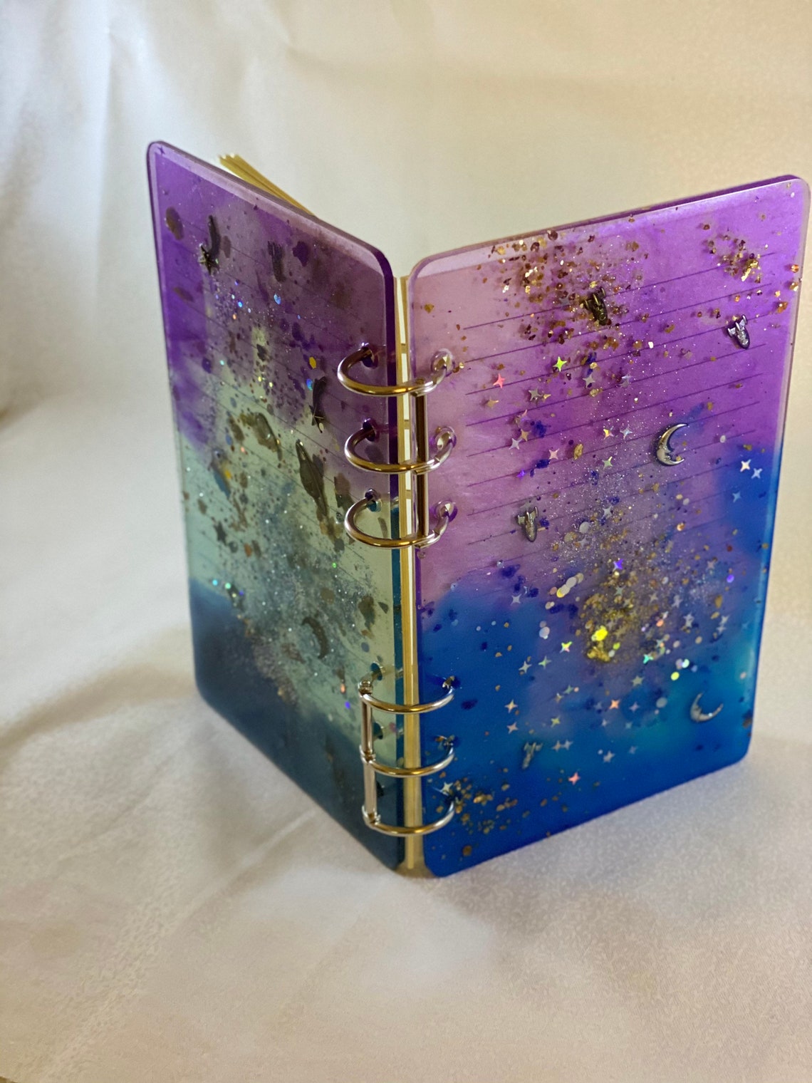 Resin Journal Notebook Covers front and Back OOAK Handmade Etsy