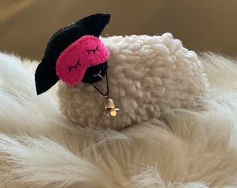 Adorable Sleeping Sheep Stuffed Animal Shelf Sitter Gift Handmade OOAK Lisa Pay Design
