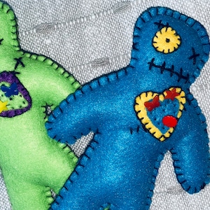 Voodoo Doll of Felt Pin Cushion Handmade One of a Kind Holiday