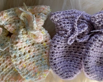 New Baby Scratch Mitts Handmade Crochet Mittens Baby Gift