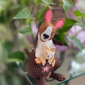 Kangaroo and Joey Soft Toy Dolls Handmade OOAK Lisa Pay design
