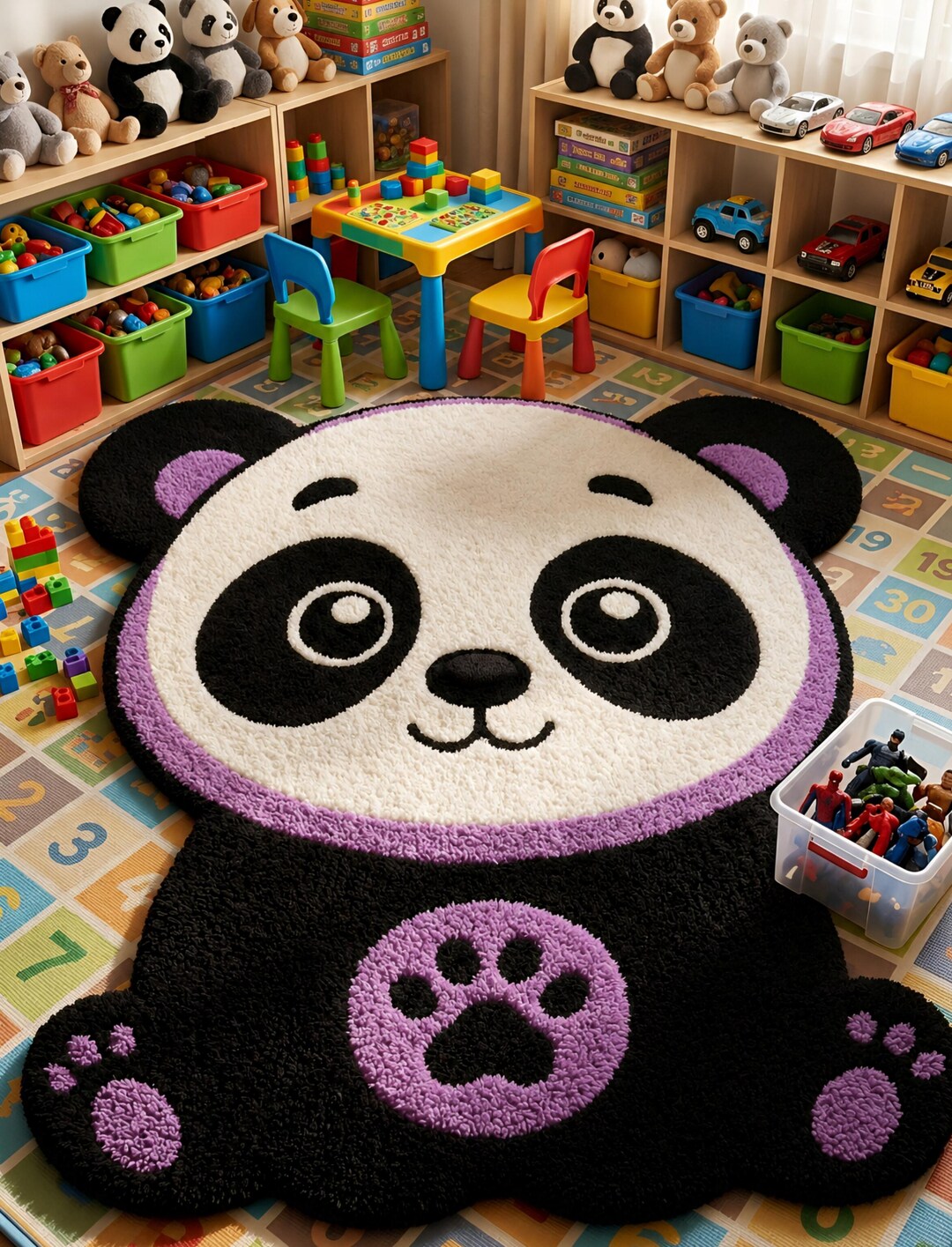 Panda Rug Tufting Cute Panda Shape Kids Tufted Rug for Playroom Decor - Etsy