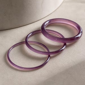 Lila jadearmbandsset, tunt jadearmband, stapelbara jadearmband, 1 2 3 armbandsset, 4 mm 6 mm 8 mm, lila jadesmycken för kvinnor
