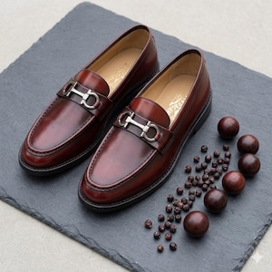 Oxblood Slip Ons for Men - Etsy display picture 1