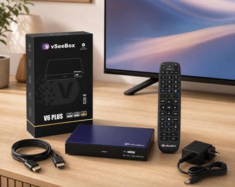 vSeeBox V6 Plus Easy Setup Smart TV Box Bundle, Genuine Android Media Player With Support, Fast U.S. Shipping