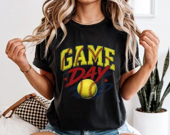 Game Day Softball Shirt, Softball Mom T-Shirt, Fastpitch Graphic Tee, Bright Sports Game Day Shirt, Softball Lover Gift