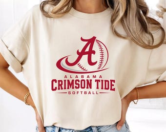 Alabama Crimson Tide Softball Shirt, Bama Game Day Tee, Alabama Softball Graphic T-Shirt, Softball Mom Gift