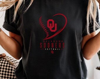 Oklahoma Sooners Softball Shirt, OU Softball Graphic Tee, Crimson Game Day Tee, Softball Mom Gift, College Fan Shirt