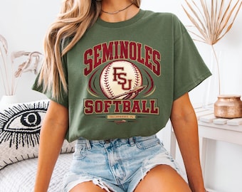 FSU Seminoles Softball Shirt, Florida State Game Day Tee, Softball Mom Gift, College Sports Fan T-Shirt