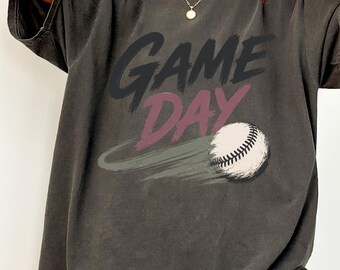 Game Day Baseball Shirt, Baseball Mom Graphic Tee, Vintage Sports T-Shirt, Ballpark Game Day Tee, Baseball Lover Gift