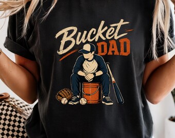 Vintage Baseball Dad Shirt, Bucket Dad Graphic Tee, Softball Coach Game Day Apparel