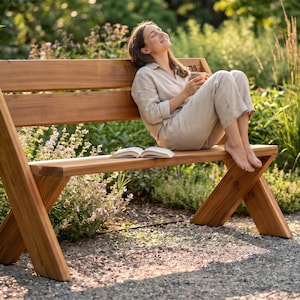 DIY Outdoor Bench Plans – Woodworking PDF, Garden Patio Furniture Blueprints