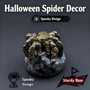 Hand Carved Leopard Stone Spider Crystal Figurine with Base | Natural Leopard Jasper Tarantula Statue for Healing, Crystal Collection