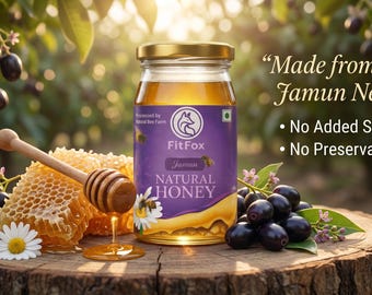 Miel cruda de jamun, edulcorante natural puro sin procesar, refuerza el sistema inmunológico (500 g / 17,64 oz)