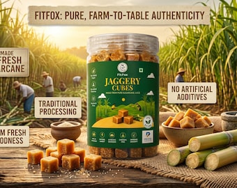 Cubos de Açúcar Mascavo Natural FitFox 250g | Açúcar Mascavo Puro de Cana-de-Açúcar | Adoçante Não Refinado | Sem Conservantes Adicionados | Vegano | Alternativa Saudável ao Açúcar