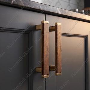 Schwarzer Nussbaum Möbelknauf, Holz Schubladenknauf, Schuh Kleiderschrank Schrank Türgriff