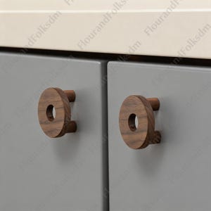 Round Wood Cabinet Knob, Drawer Handle For Wardrobe TV Stand