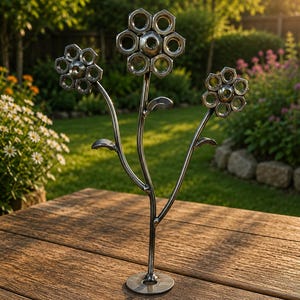 Metaalkunst bloemen