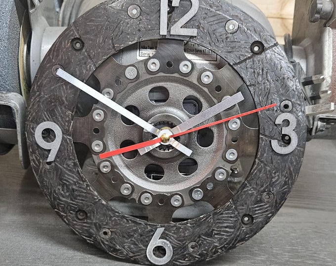 Car Clutch Clock – Handmade Automotive Wall Decor – Mechanic Gift