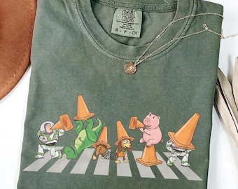 Toy Story Abbey Road Shirt, Retro Cartoon Matching Tee, Buzz Lightyear Rex Hamm Graphic T-Shirt, Comfort Colors Vintage Disney Trip Top
