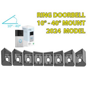 Ring Battery Doorbell 2024 Angled Mount | 10-40 Degree Corner Bracket, View Improver