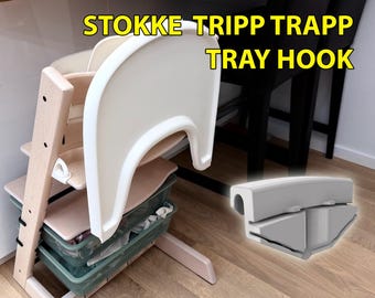 Stokke Tripp Trapp Gancio per vassoio / Gancio portaoggetti per seggiolone / Accessorio Tripp Trapp stampato / Organizzatore per la pappa del bambino / Porta vassoio salvaspazio