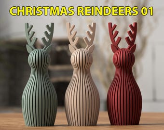 Decorazione moderna a forma di renna / Ornamento nordico minimalista stampato in 3D, stile scandinavo giapponese