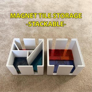 3D Printed Magnetic Tile Organizer Stacker | Magna-Tiles, PicassoTiles Storage Solution that Stacks