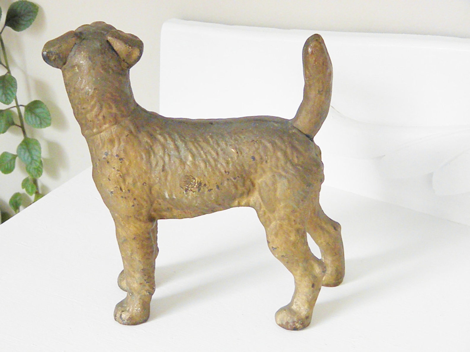 Vintage Cast Iron Hubley Terrier Dog Door Stop Etsy