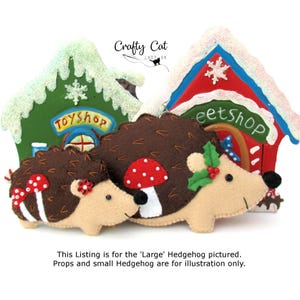 Large Felt Hedgehog Ornament: Handmade Hanging Decoration