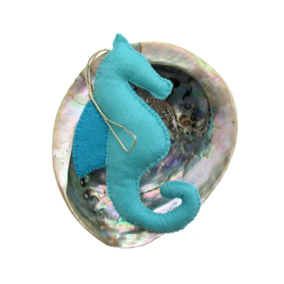Felt Seahorse Ornament Ocean Decor Beach Lover Gift Hanging Etsy