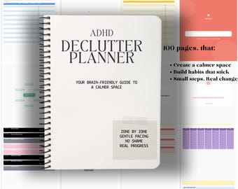 Planejador de organização para TDAH (Imprimível) | Lista de verificação de limpeza para organização doméstica | Download digital